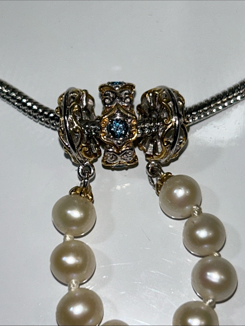 NWOT Gems En Vogue Palladium 18k Genuine Gemstone Euro Style Charm Set - Picture 5 of 8